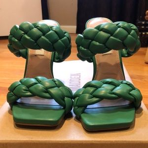 Steve Madden Green Braided Heels